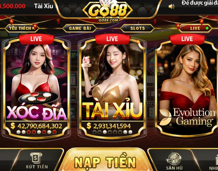 Kho Trò Chơi Khổng Lồ Tại Sảnh Casino Online Go88 Đẳng Cấp Với Tỷ Lệ Thưởng Khủng