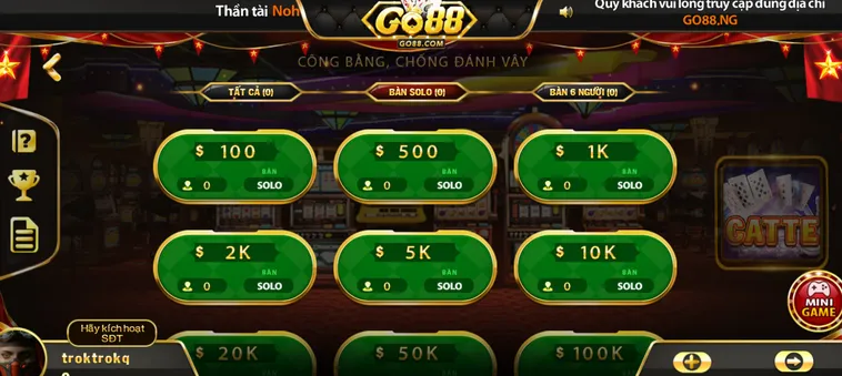 Chinh Phục Đỉnh Cao Game Bài Catte Tại Go88 Với Lợi Nhuận Khổng Lồ