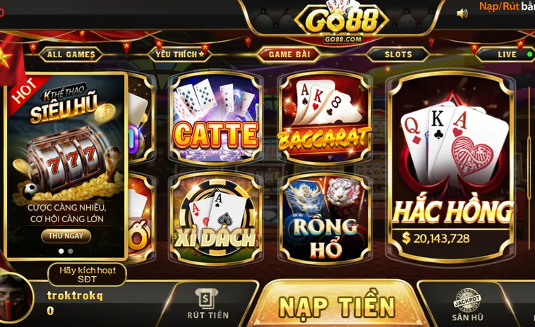 Kho Trò Chơi Giải Trí Đỉnh Cao Tại Game Bài Go88 Với Tỷ Lệ Thưởng Siêu Khủng