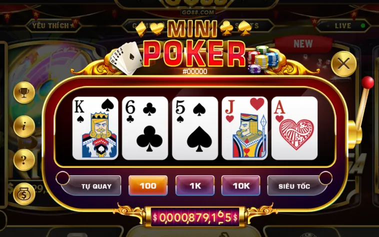 Minigame Mini Poker Tại Go88 Trải Nghiệm Đỉnh Cao Săn Jackpot Cực Khủng Mỗi Ngày