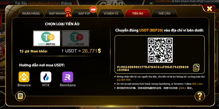Nạp Tiền Go88 Phương Thức Giao Dịch Thần Tốc Và Đảm Bảo An Toàn Tuyệt Đối
