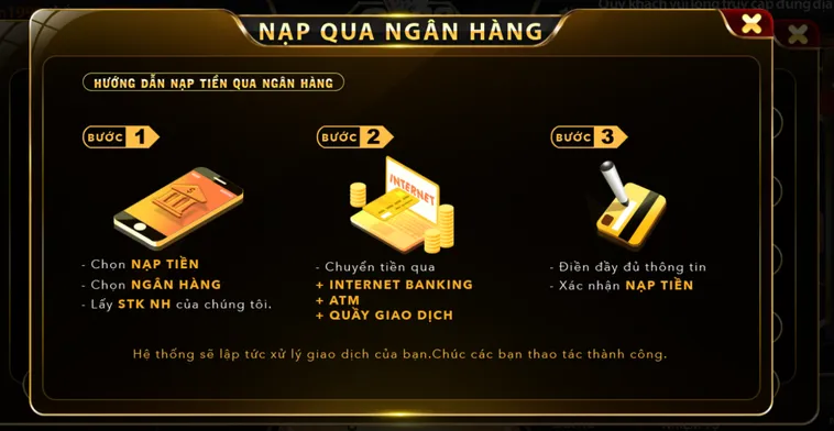 Hướng Dẫn Chi Tiết Nạp Tiền Qua Tài Khoản Ngân Hàng Tại Go88 Đảm Bảo An Toàn Tuyệt Đối