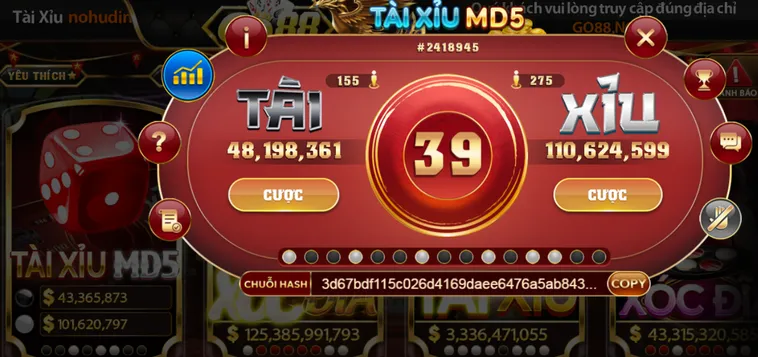 Chinh Phục Siêu Phẩm Casino Tài Xỉu MD5 Tại Go88 Với Công Nghệ Bảo Mật Cao