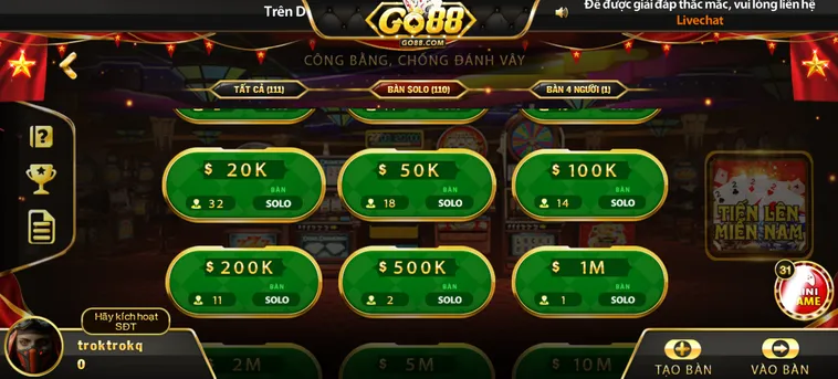 Trải Nghiệm Đấu Trí Cực Phấn Khích Cùng Tiến Lên Miền Nam Tại Go88 Siêu Đẳng
